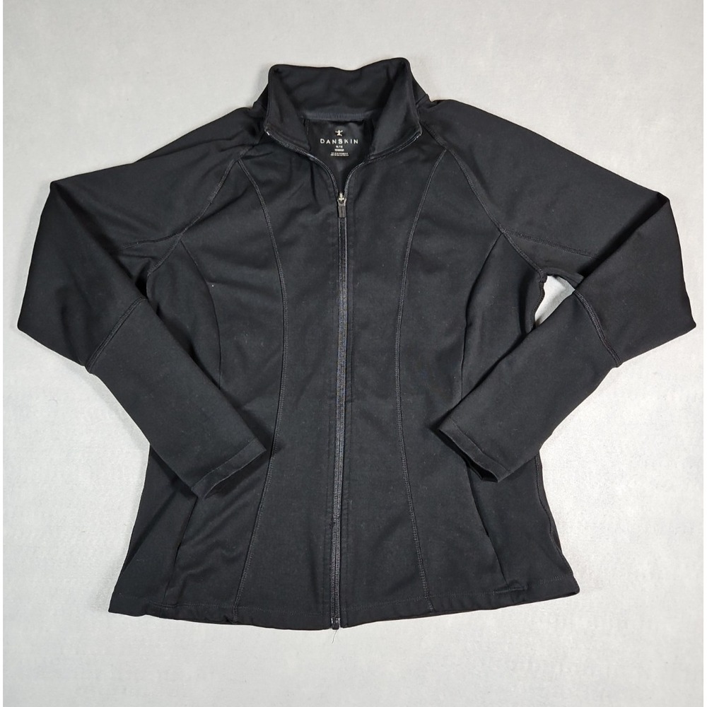 Danskin Womens Black Full Zip Activewear Jacket w/ Thumbholes Size Medium
